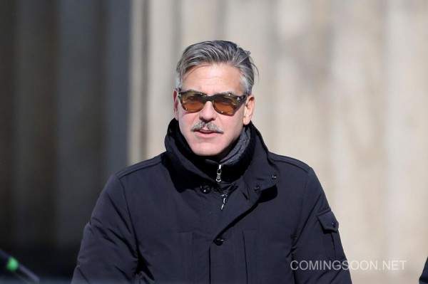 George Clooney na planie filmu "The Monuments Man"